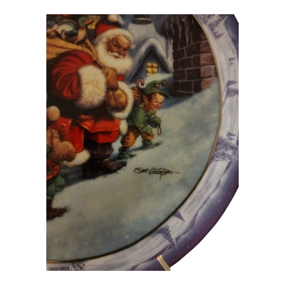 Bradford “Santa's First Stop” Plate - Gustafson Santa’s On His Way Series - Picture 2 of 4